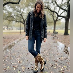 Leopard Print Ankle Boots